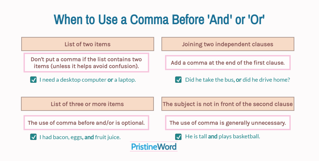 how to determine if a comma is necessary before and