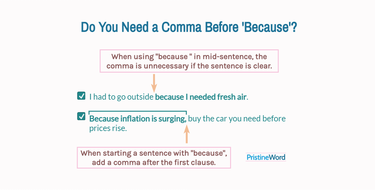 Do You Need A Comma Before 'Because'?