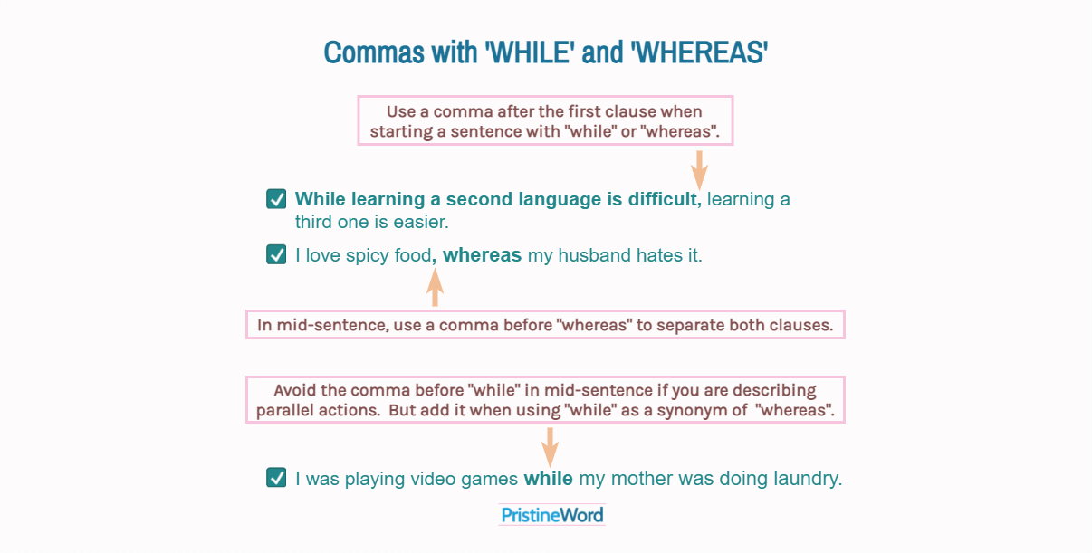 Comma Use With 'While' and 'Whereas'