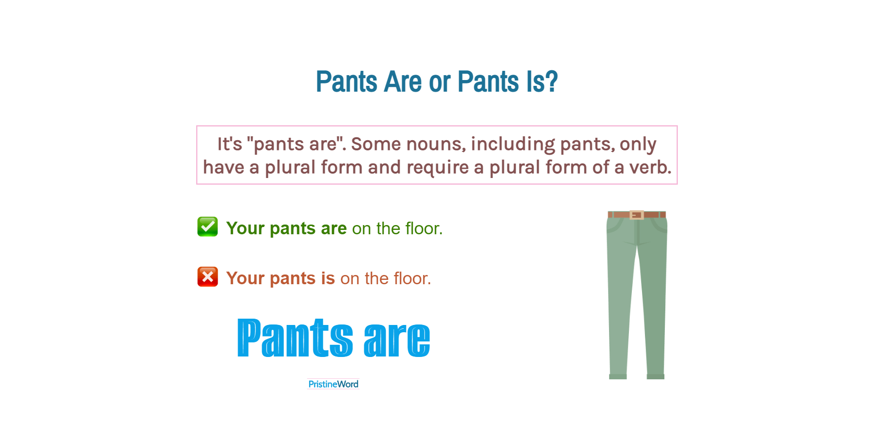 Pants in English  Writing and pronunciation with pictures