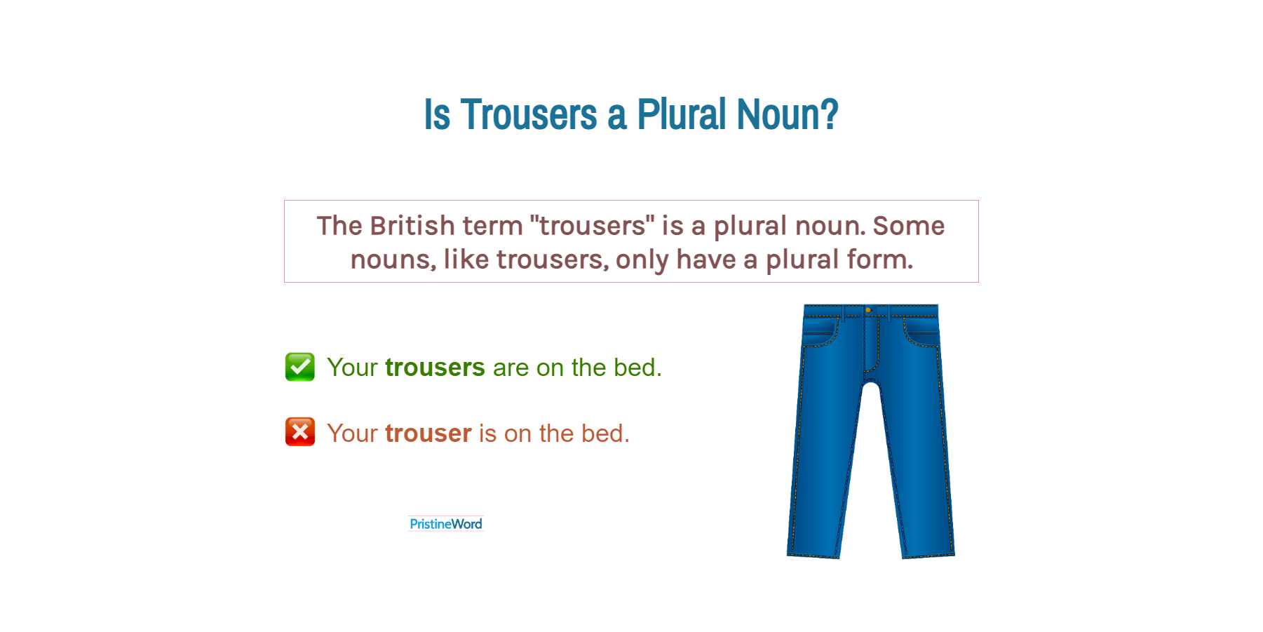 A Trousers or a Pair of Trousers Which Is Correct