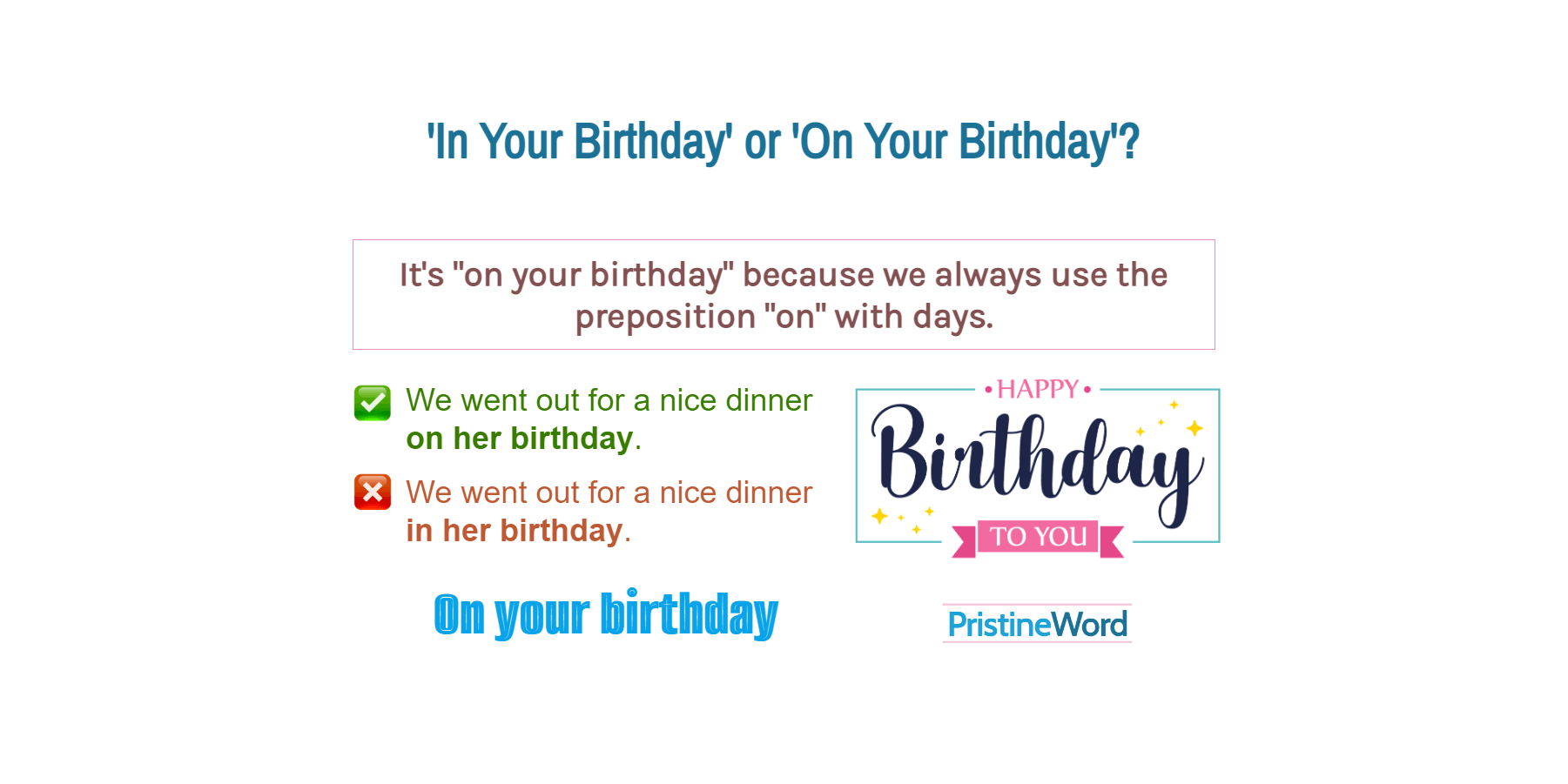 In' or 'On' Your Birthday
