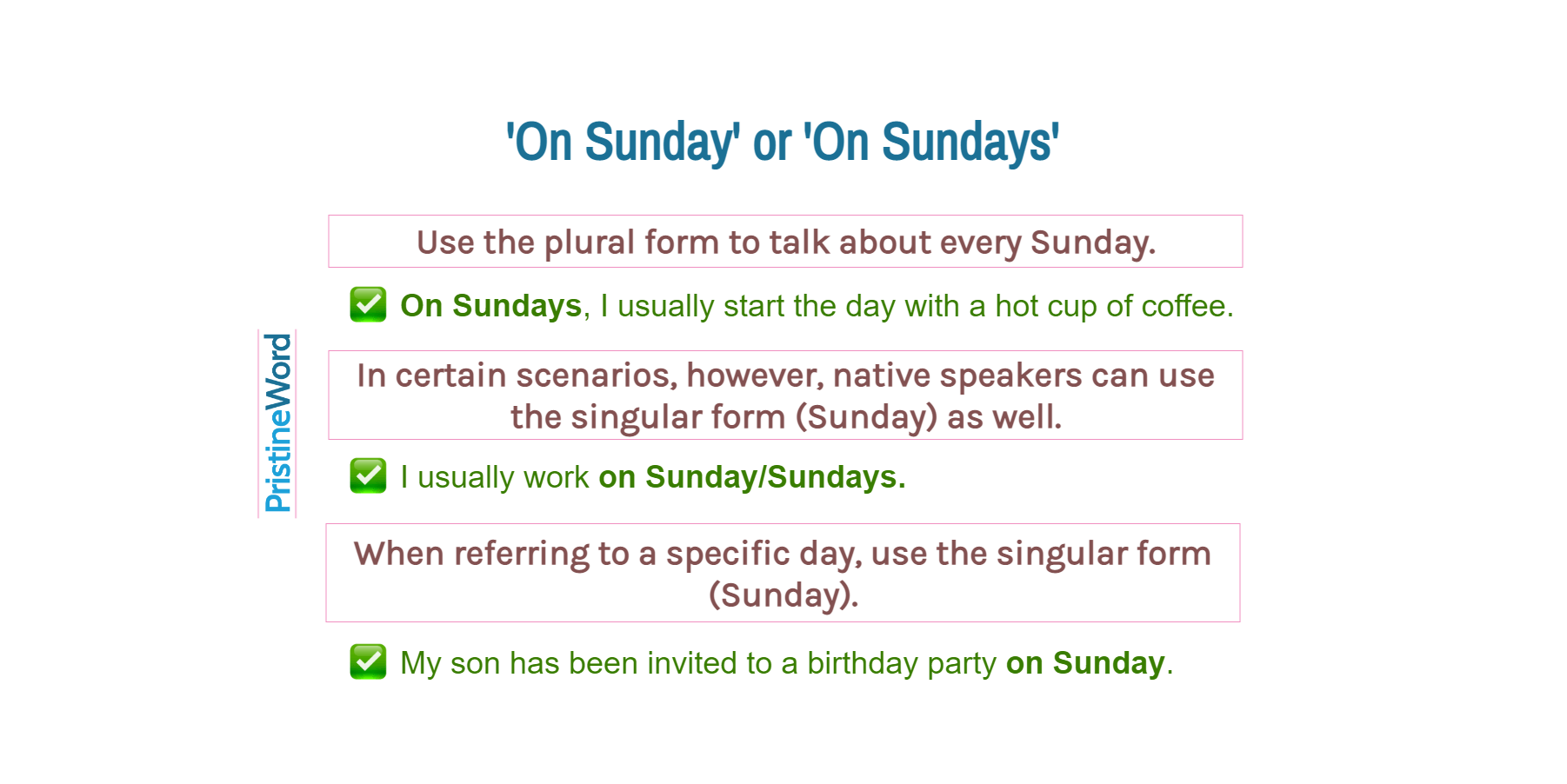 'On Sunday' or 'On Sundays'?