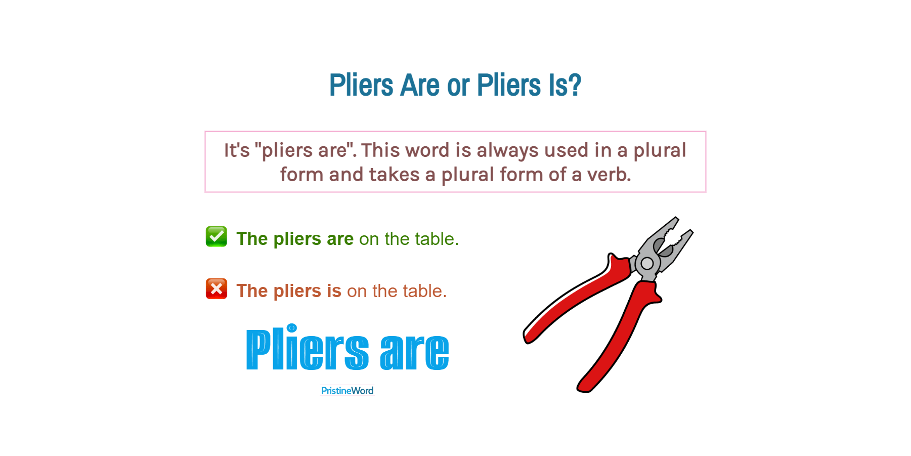 Pliers Are or Pliers Is. Which Is Correct?