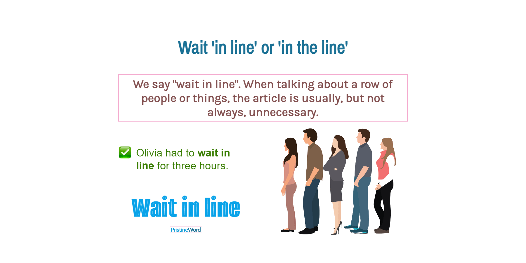  wait in line or wait in the line 