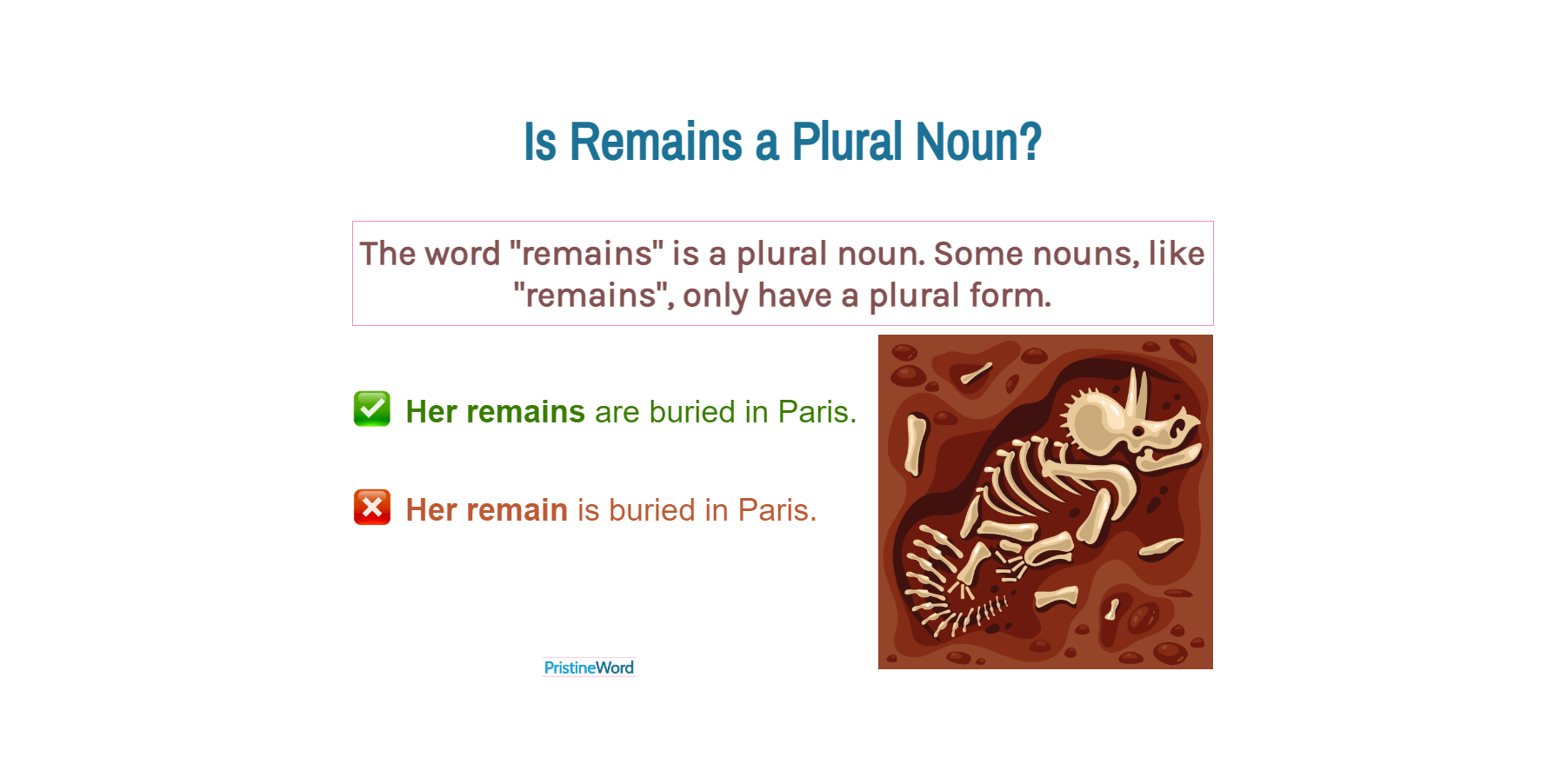 Is 'Remains' a Plural Noun?