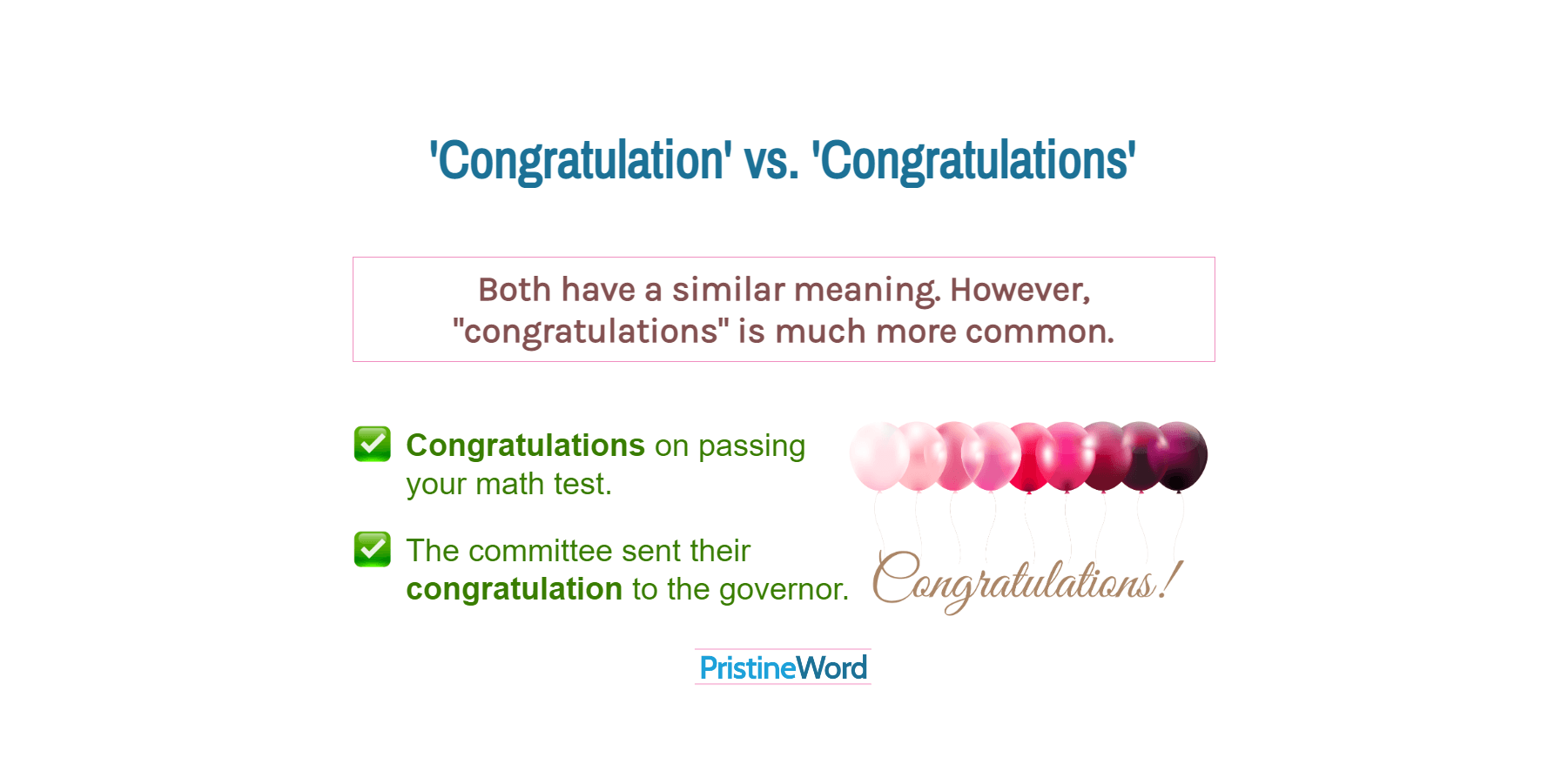 Define Congratulations Vs Congratulations