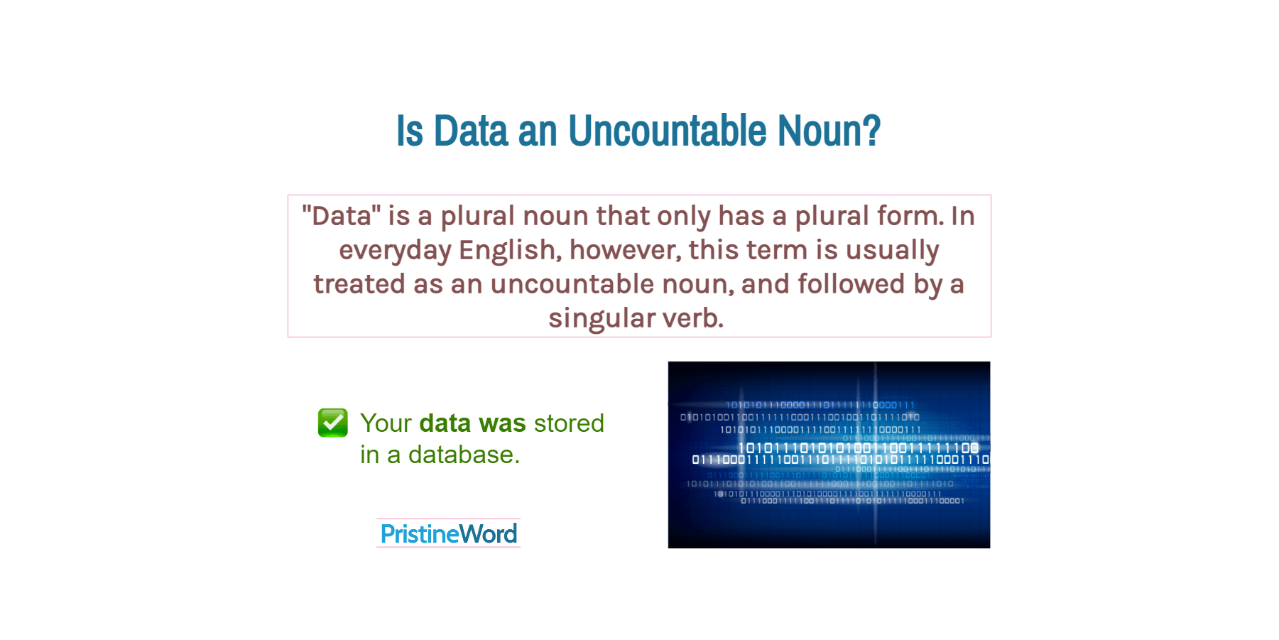 Is Data an Uncountable Noun?