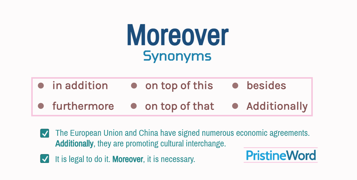 Moreover, Furthermore Synonyms