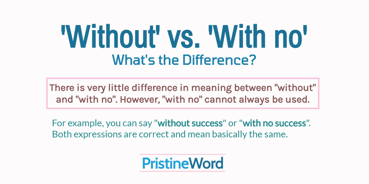 'Without' vs. 'With no'. What's the difference?