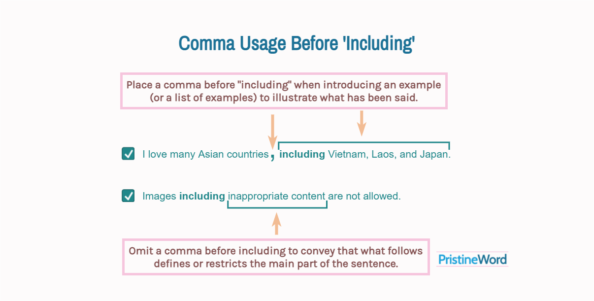When to use a Comma Before 'Including'