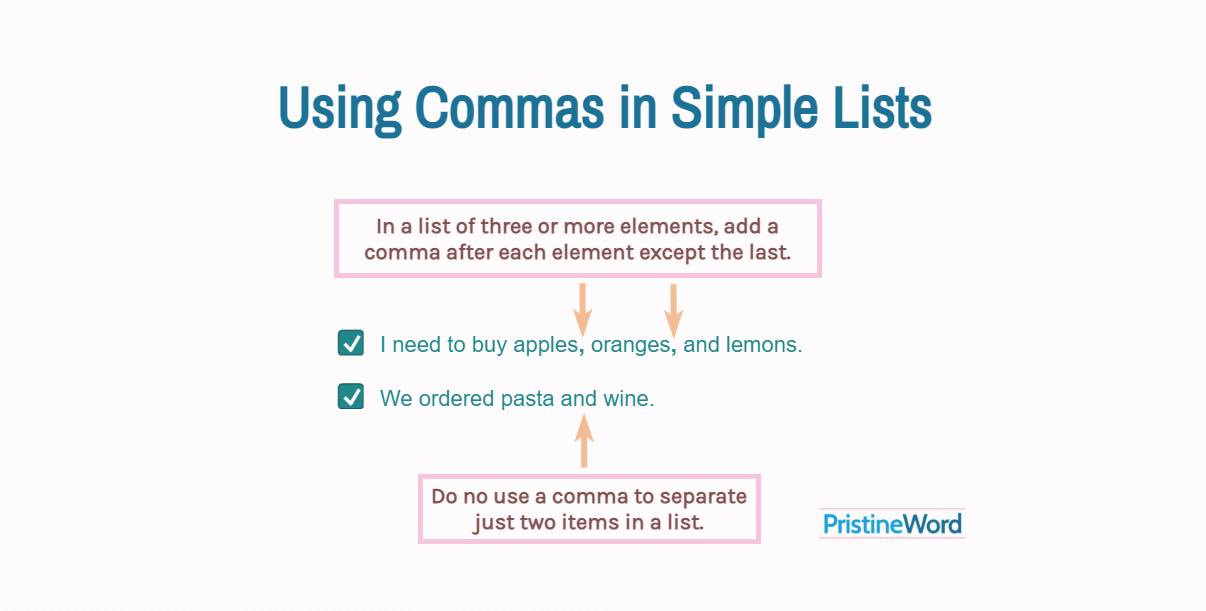 How to Use Commas in Simple Lists