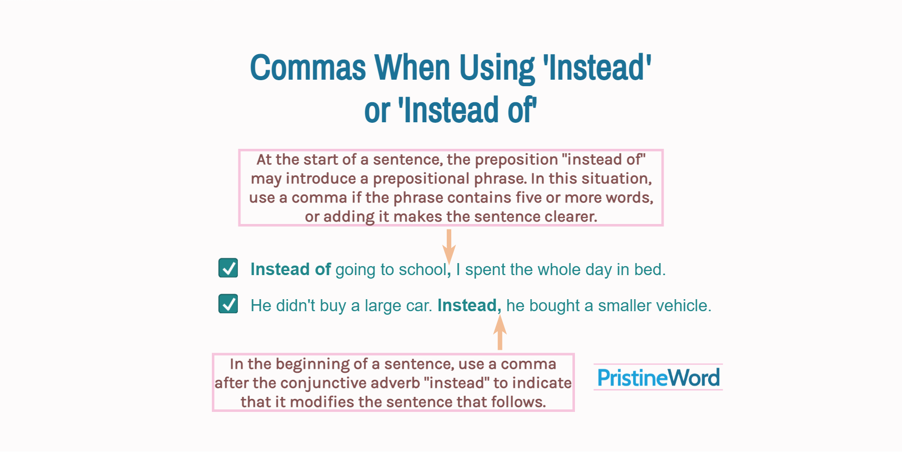 Commas When Using 'Instead' or 'Instead of'