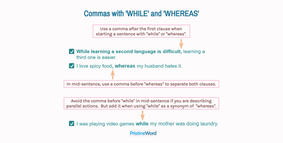 Comma Use With 'WHILE' and 'WHEREAS'