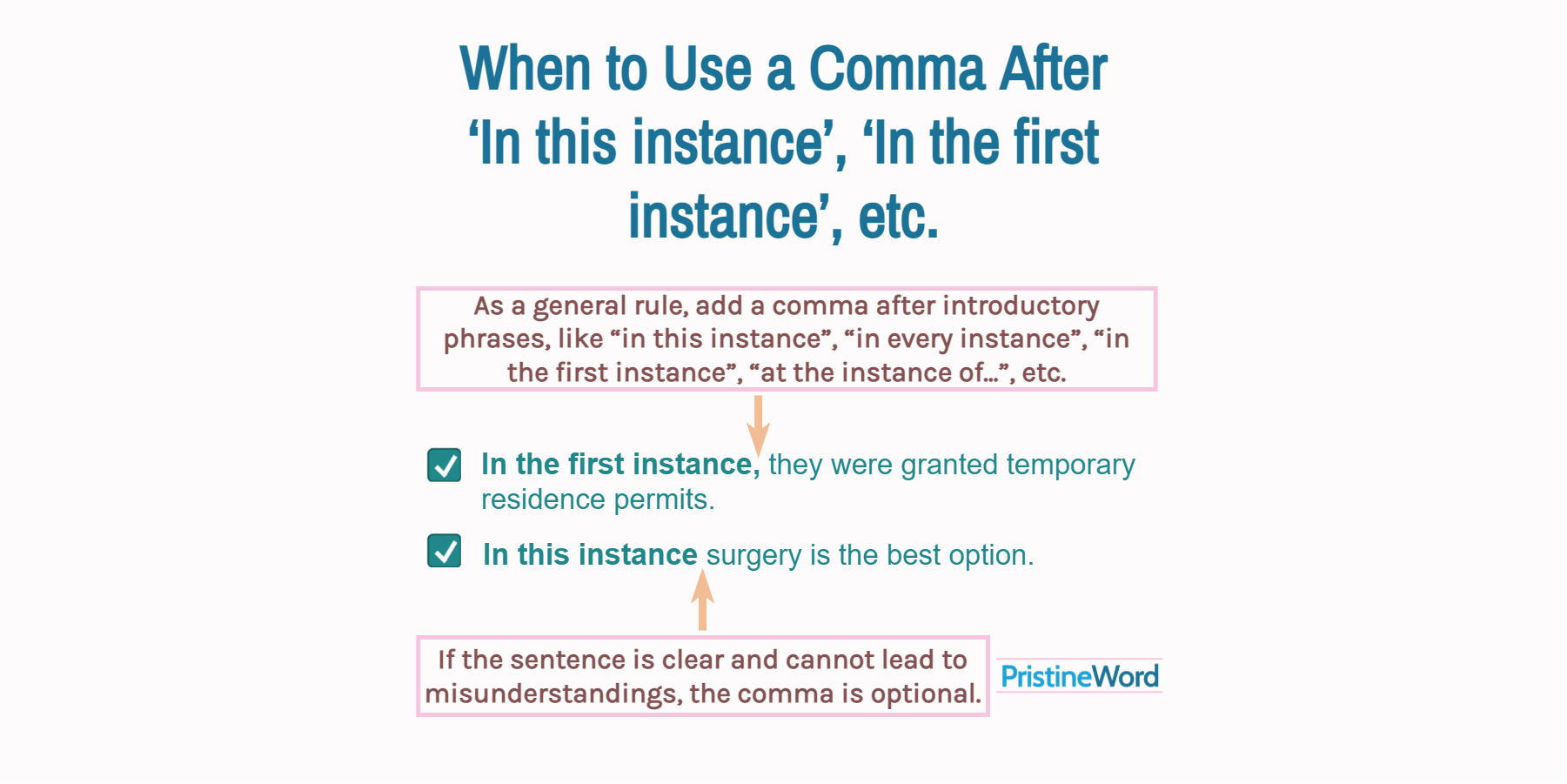 When to Use a Comma After ‘In this instance’, ‘In the first instance’, etc.