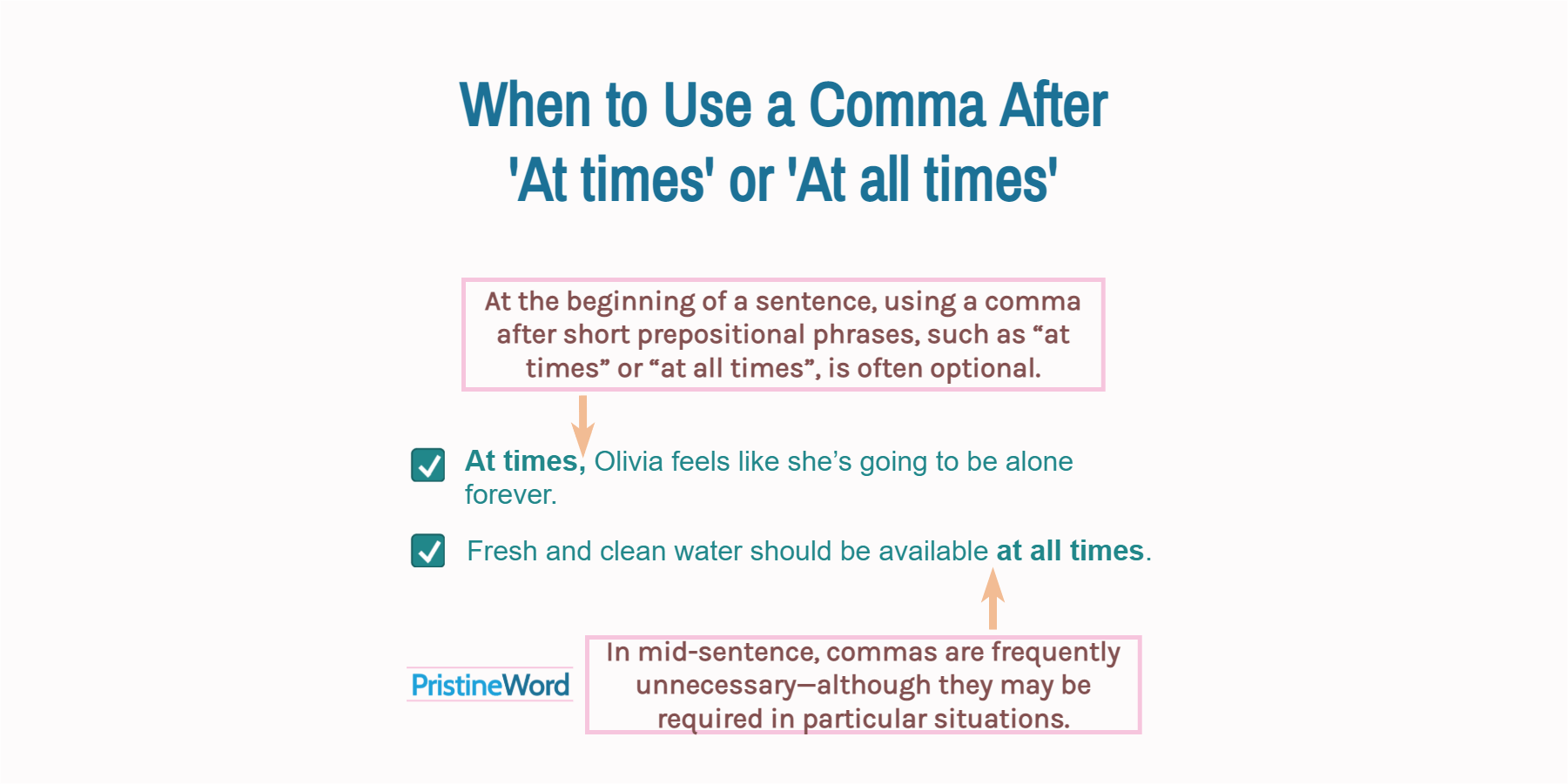 When to Add a Comma After 'At times' or 'At all times'