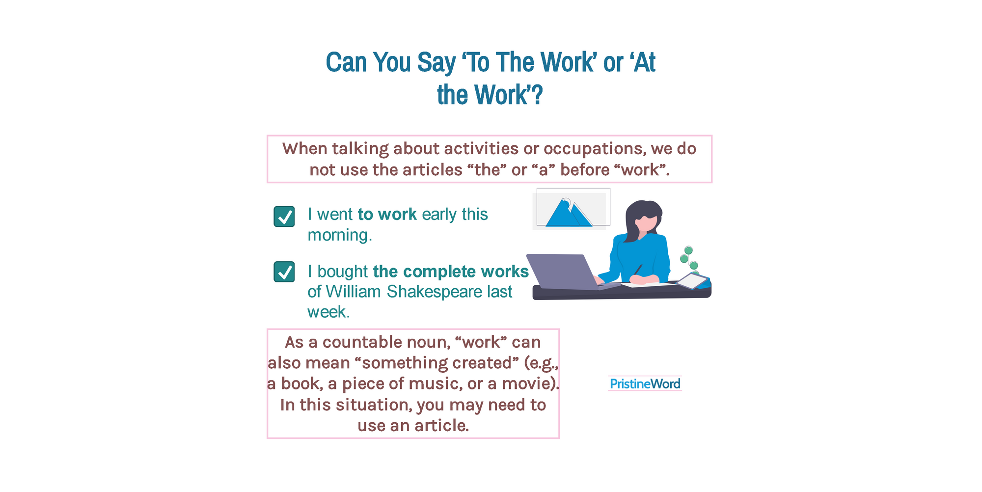 Can You Say ‘To The Work’ or ‘At the Work’?