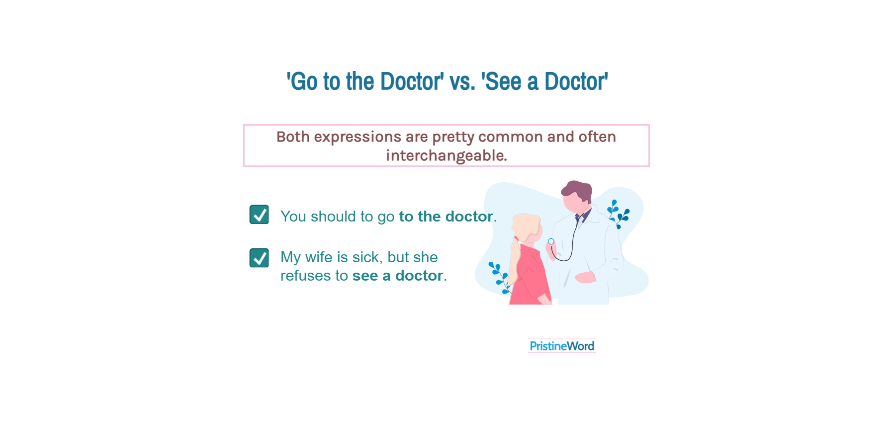 'Go to the Doctor' vs. 'See a Doctor'