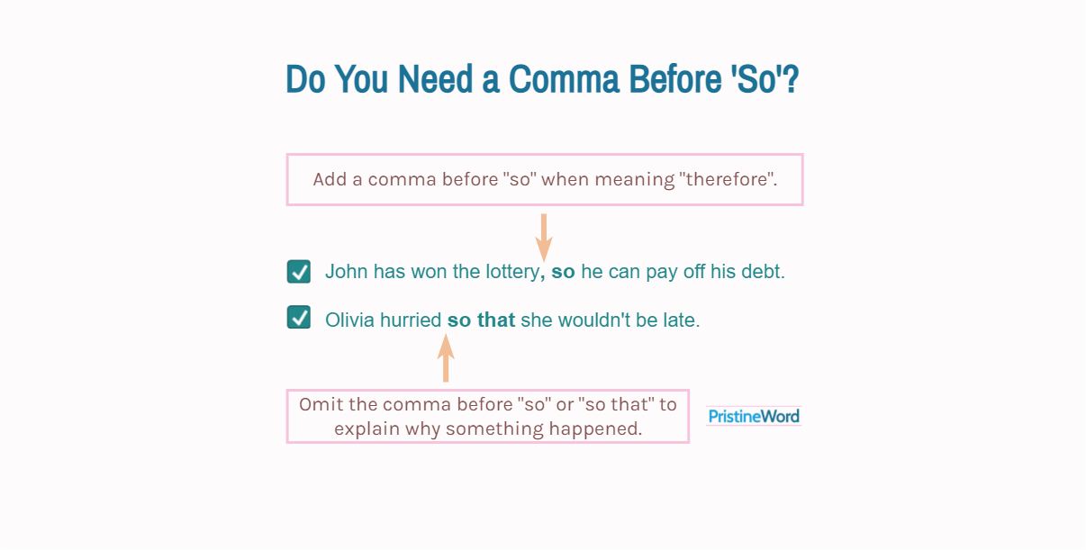 Do You Need a Comma Before 'So' or 'So that'?