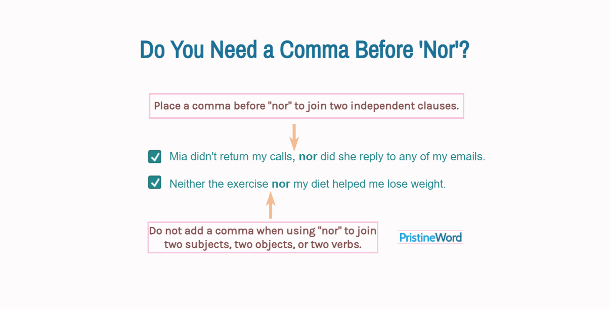 Comma Usage Before 'Nor'