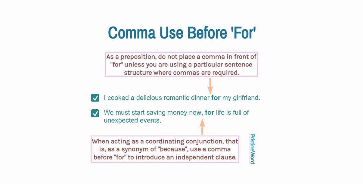 When to Place a Comma Before 'For'