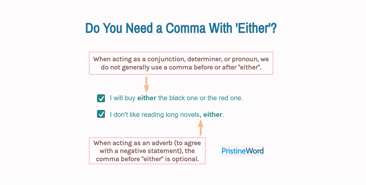 Comma Use Before or After 'Either'