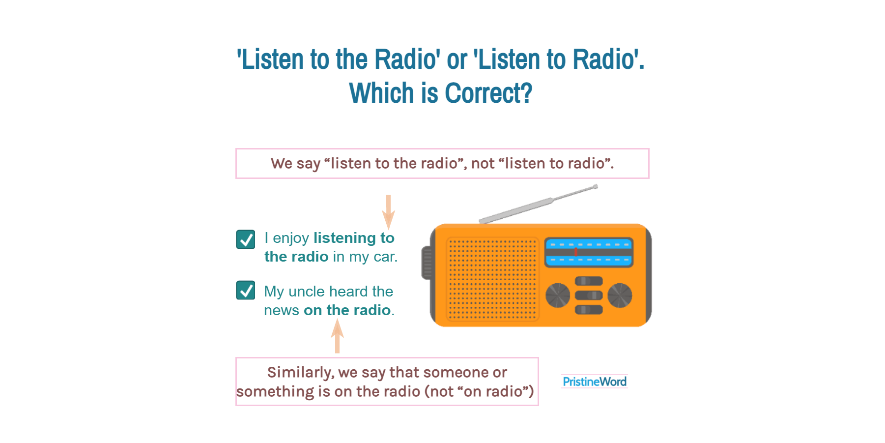 'Listen to The Radio' or 'Listen to Radio'. Which Is Correct?