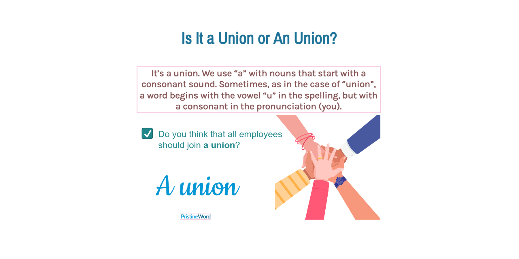 Is It a Union or an Union?