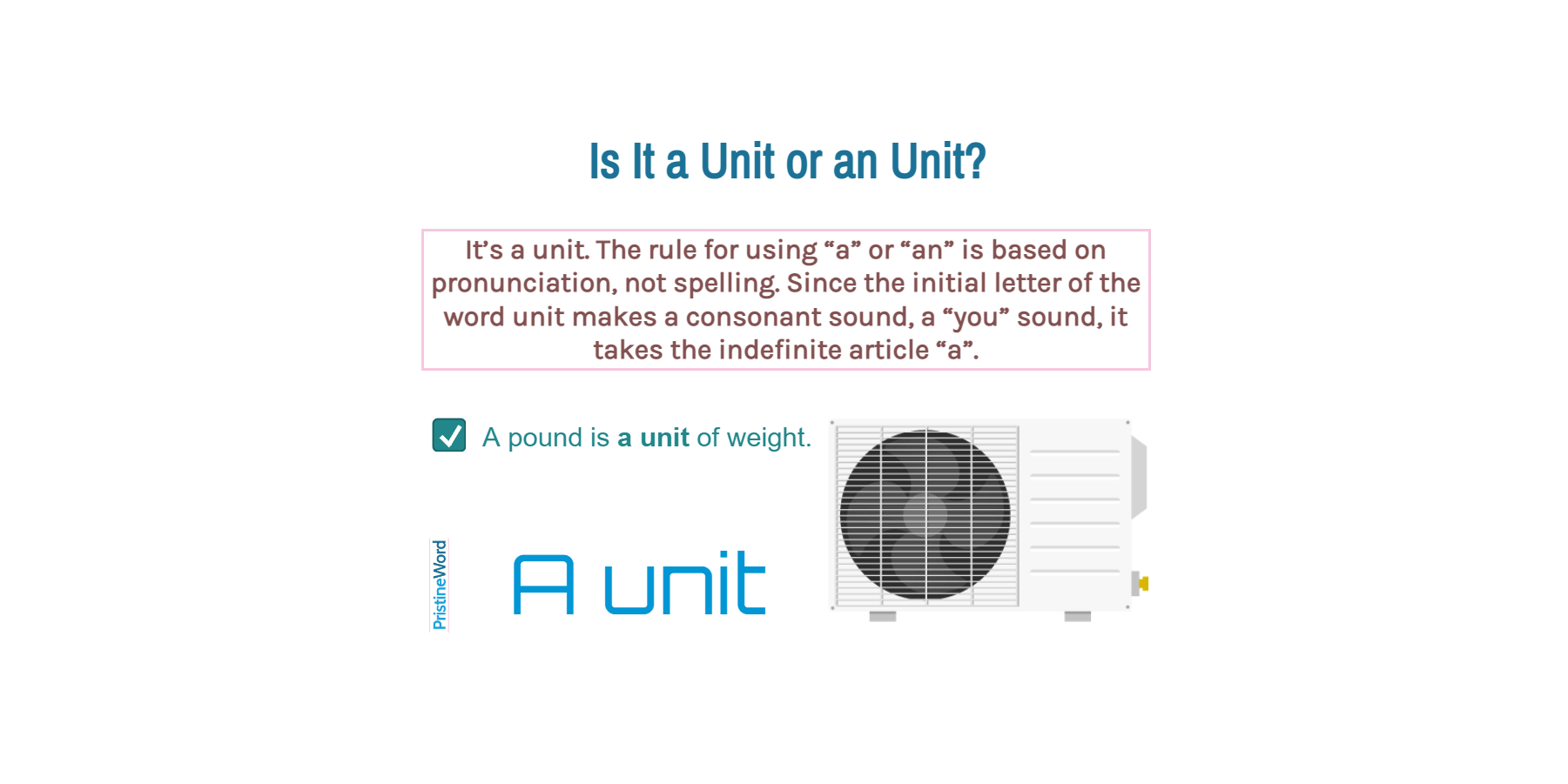 Is It a Unit or an Unit?