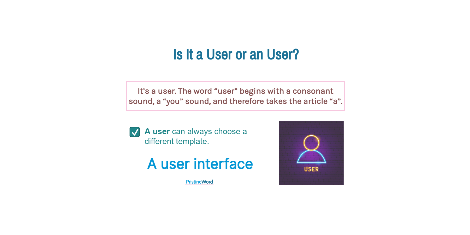 Is It a User or an User?