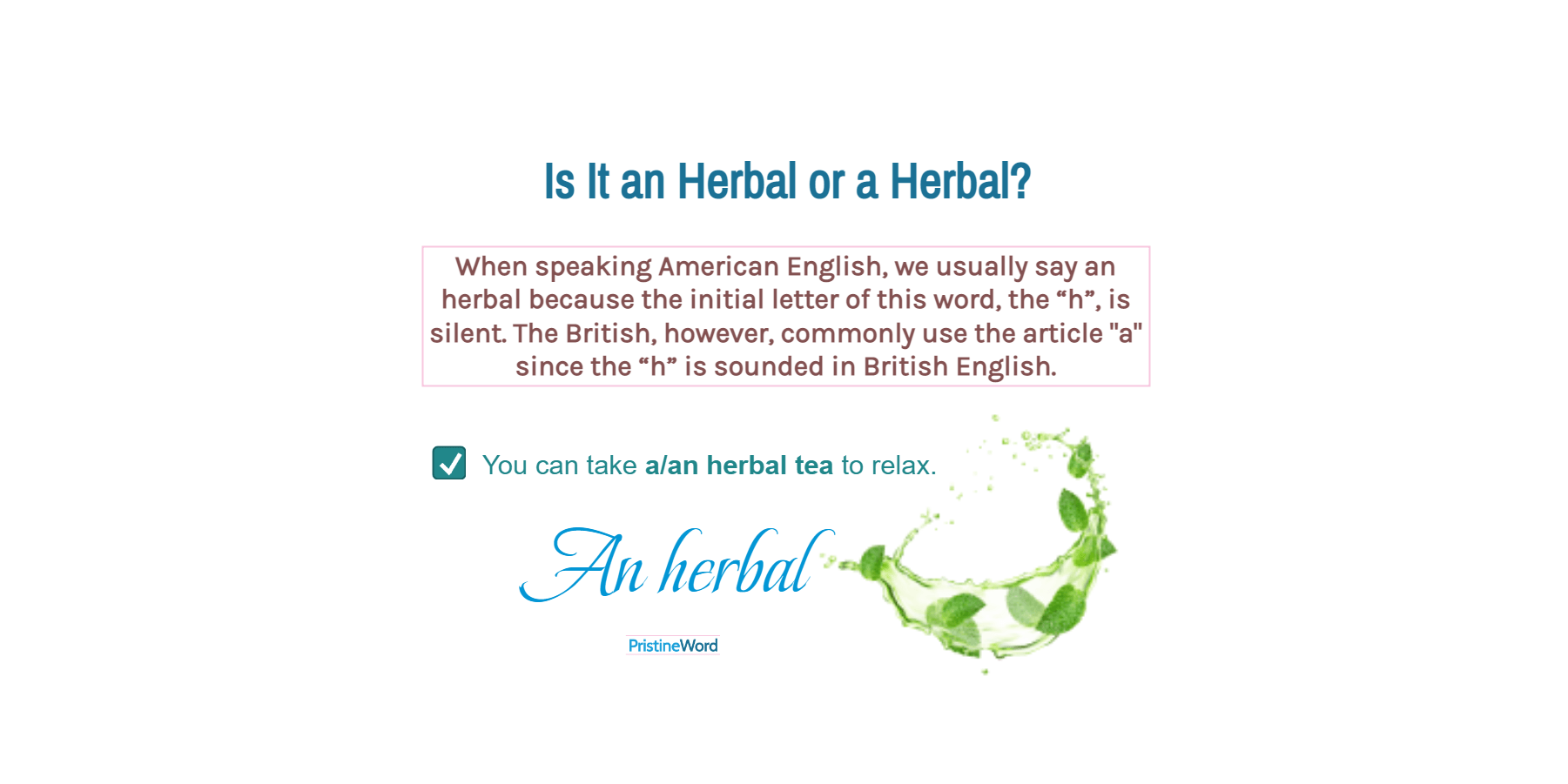 Is It an Herbal or a Herbal?