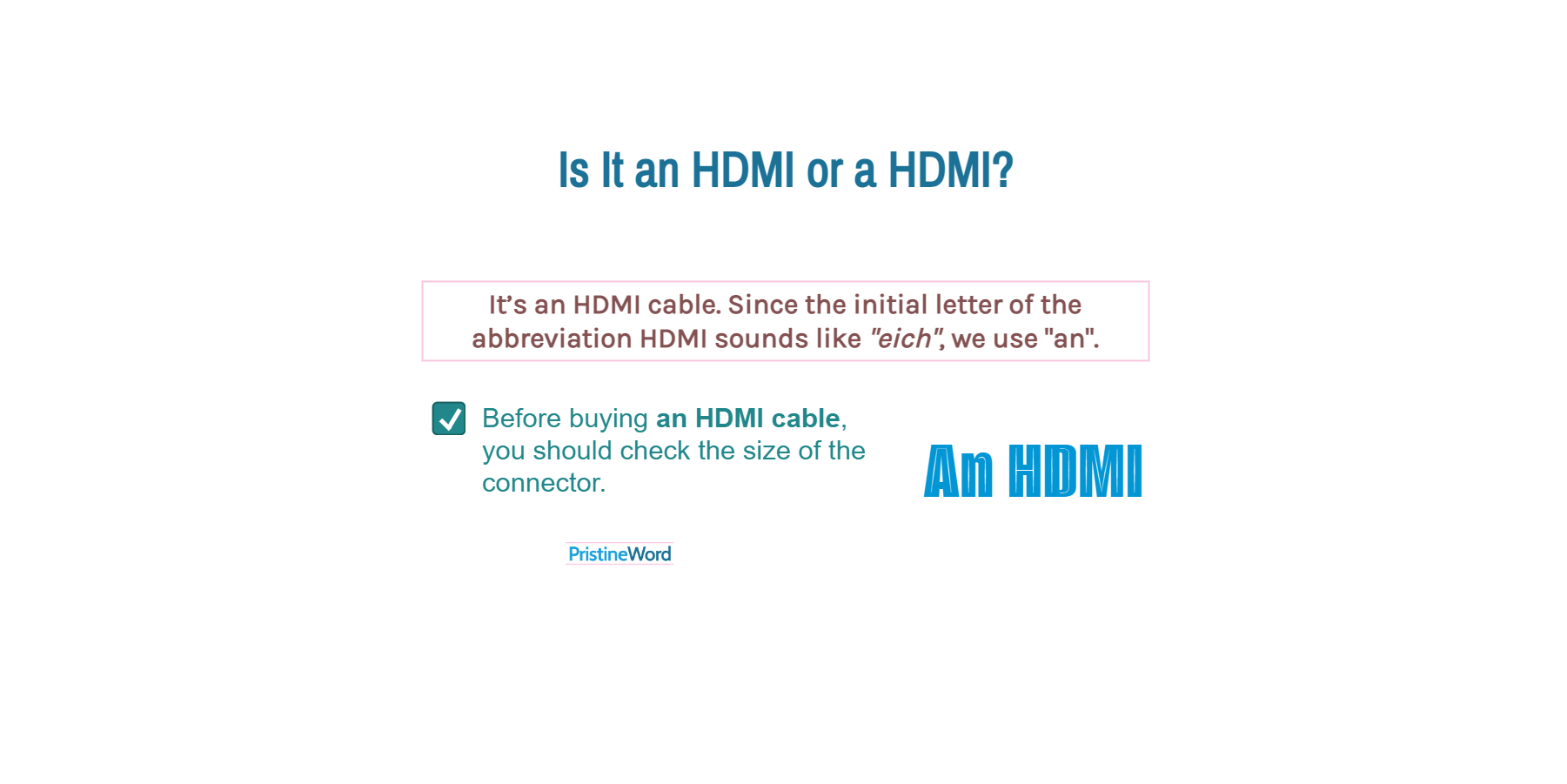 Is It an HDMI Cable or a HDMI Cable?