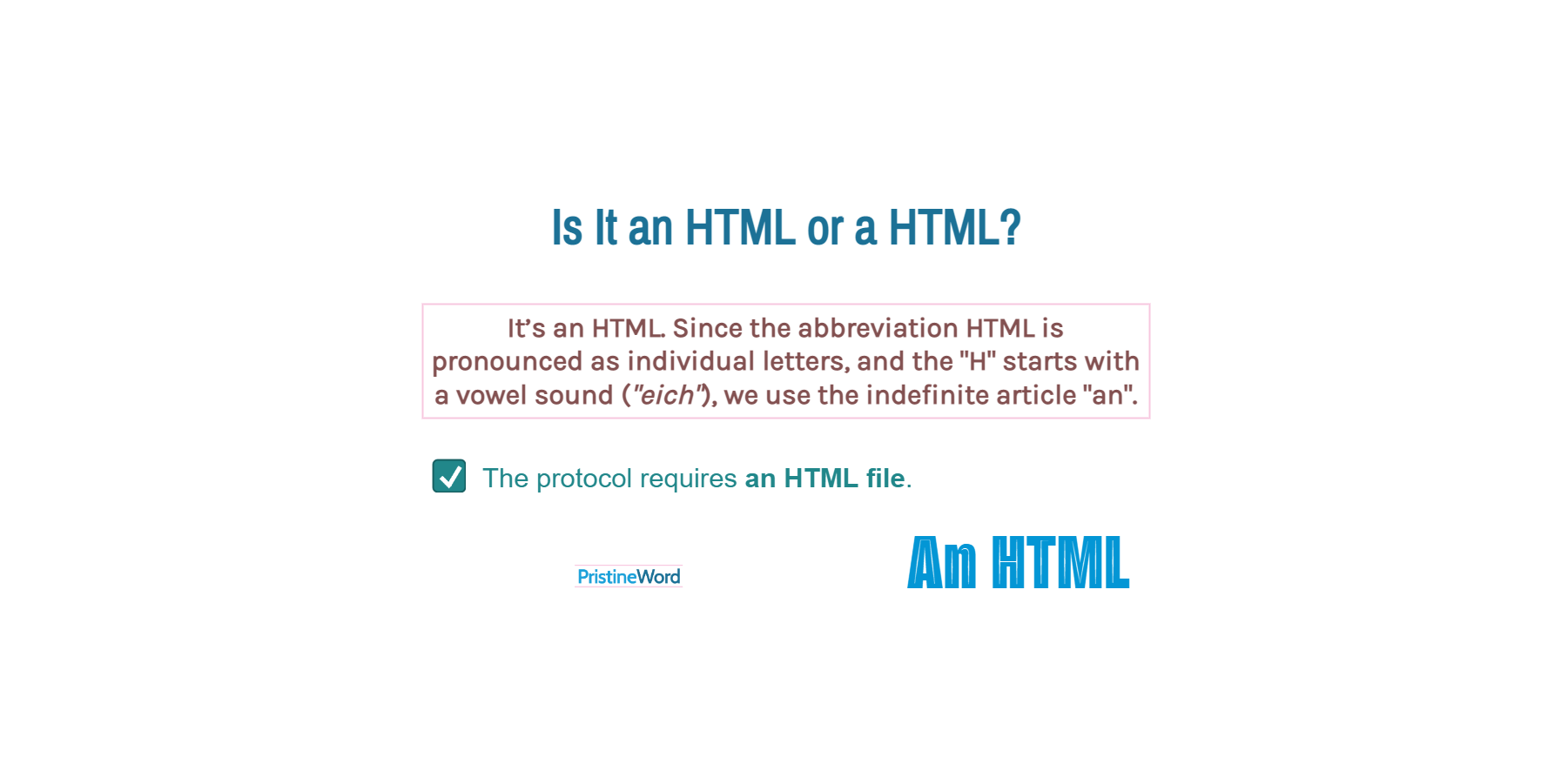 Is It an HTML or a HTML?