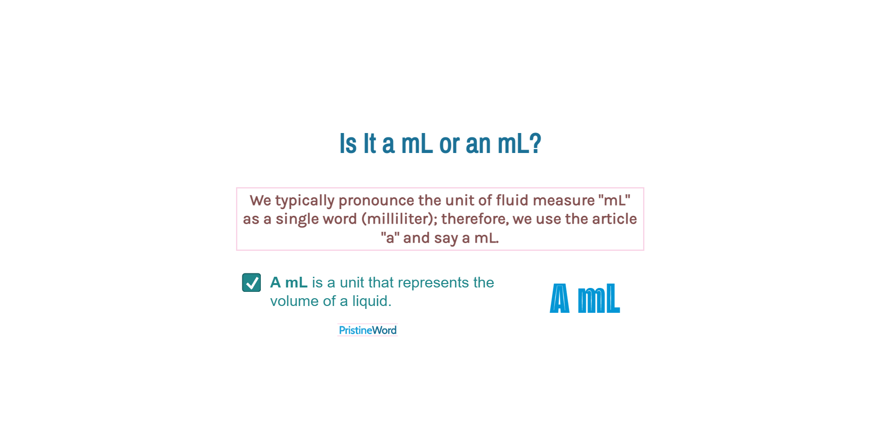 Is It a mL or an mL?