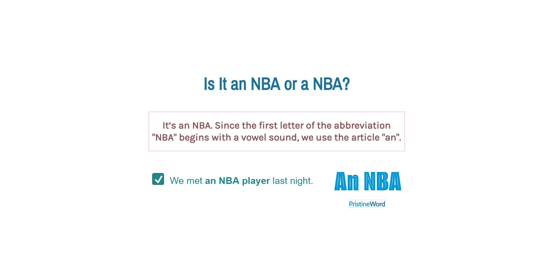 Is It an NBA or a NBA?