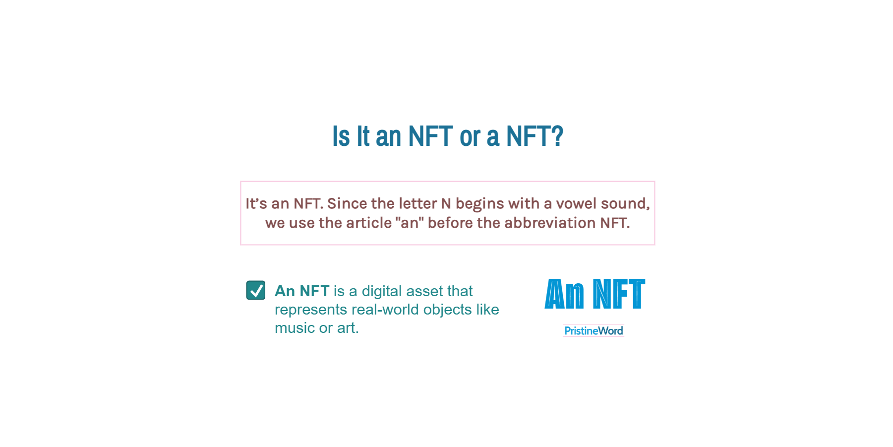 Is It an NFT or a NFT?