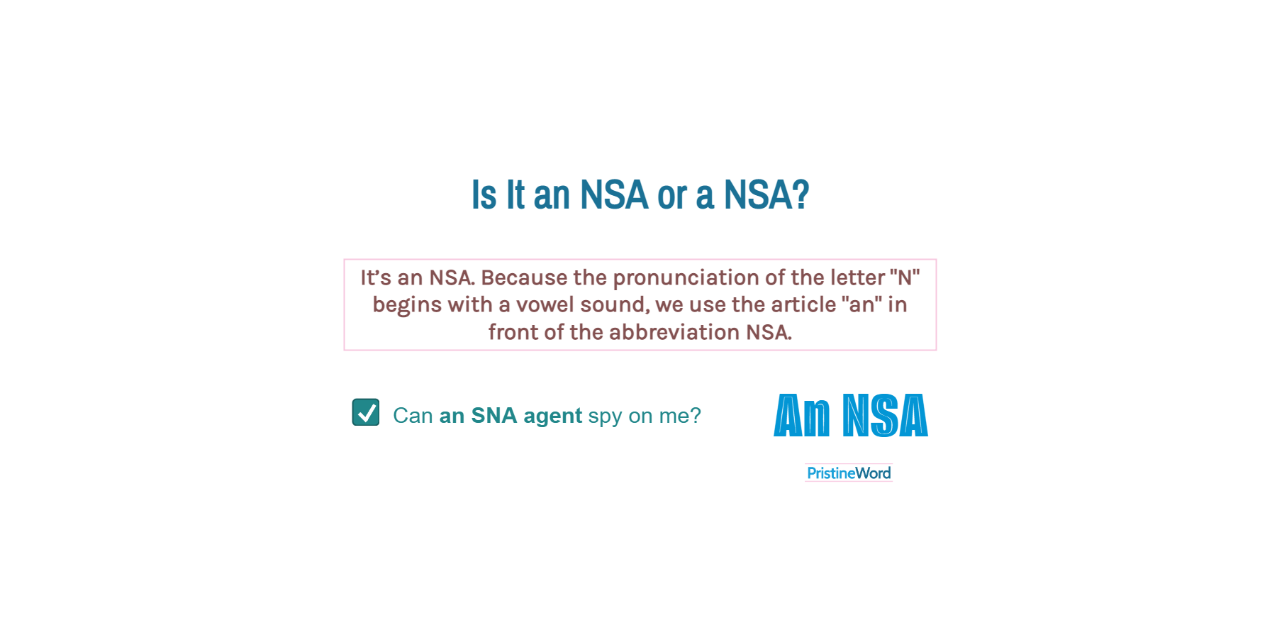 Is It an NSA or a NSA?