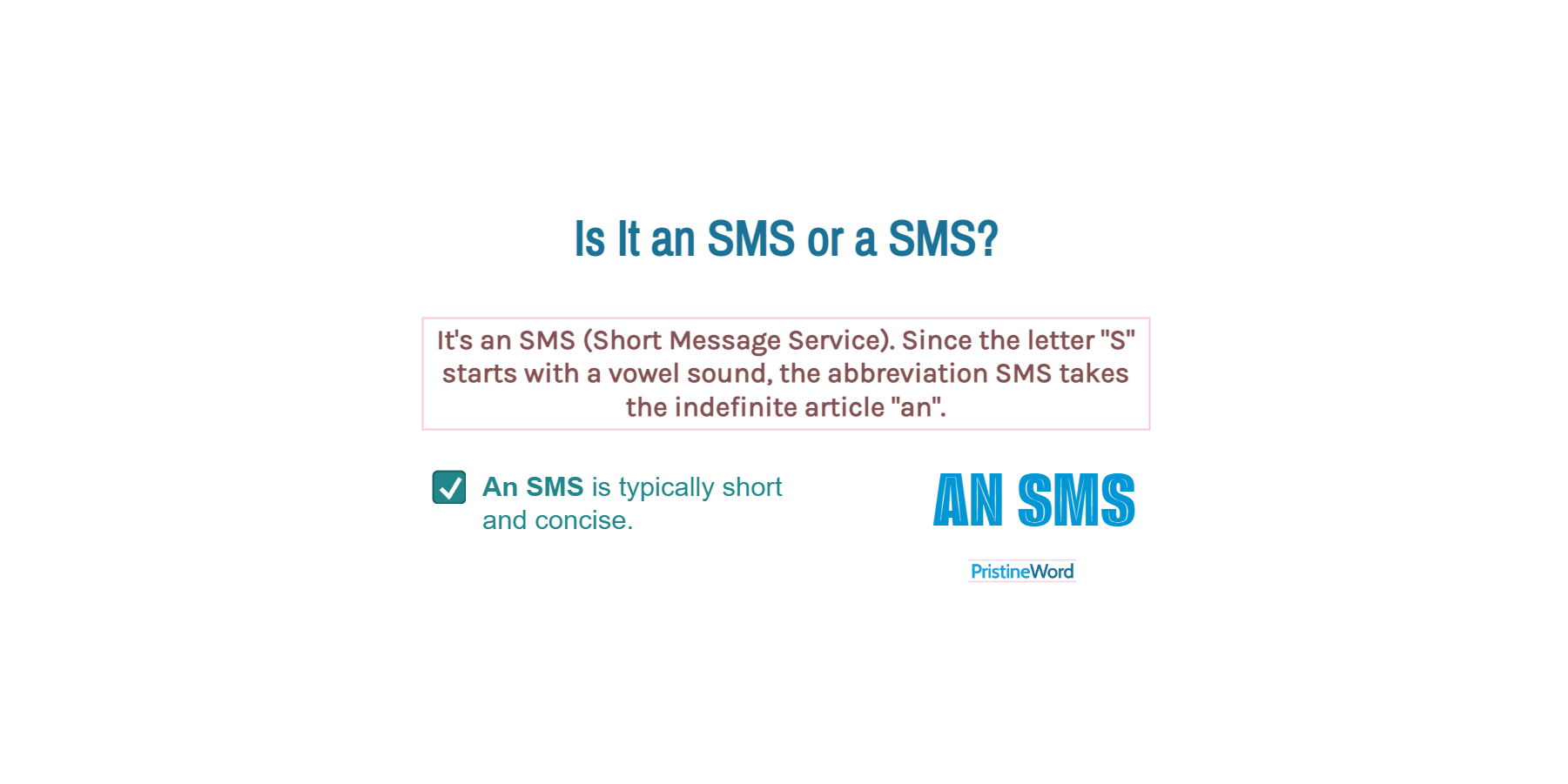 Is It an SMS or a SMS?