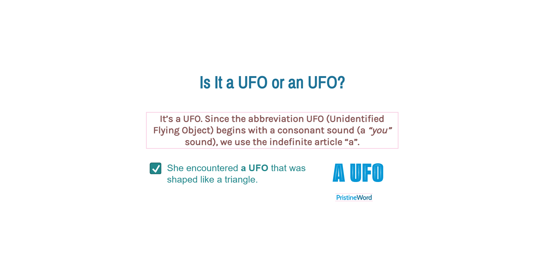 Is It a UFO or an UFO?