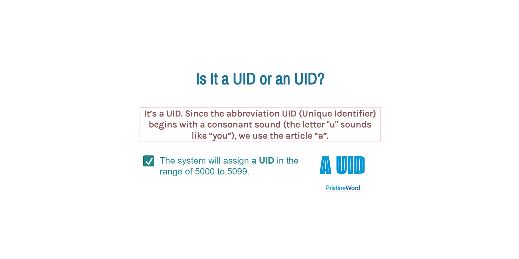 Is It a UID or an UID?