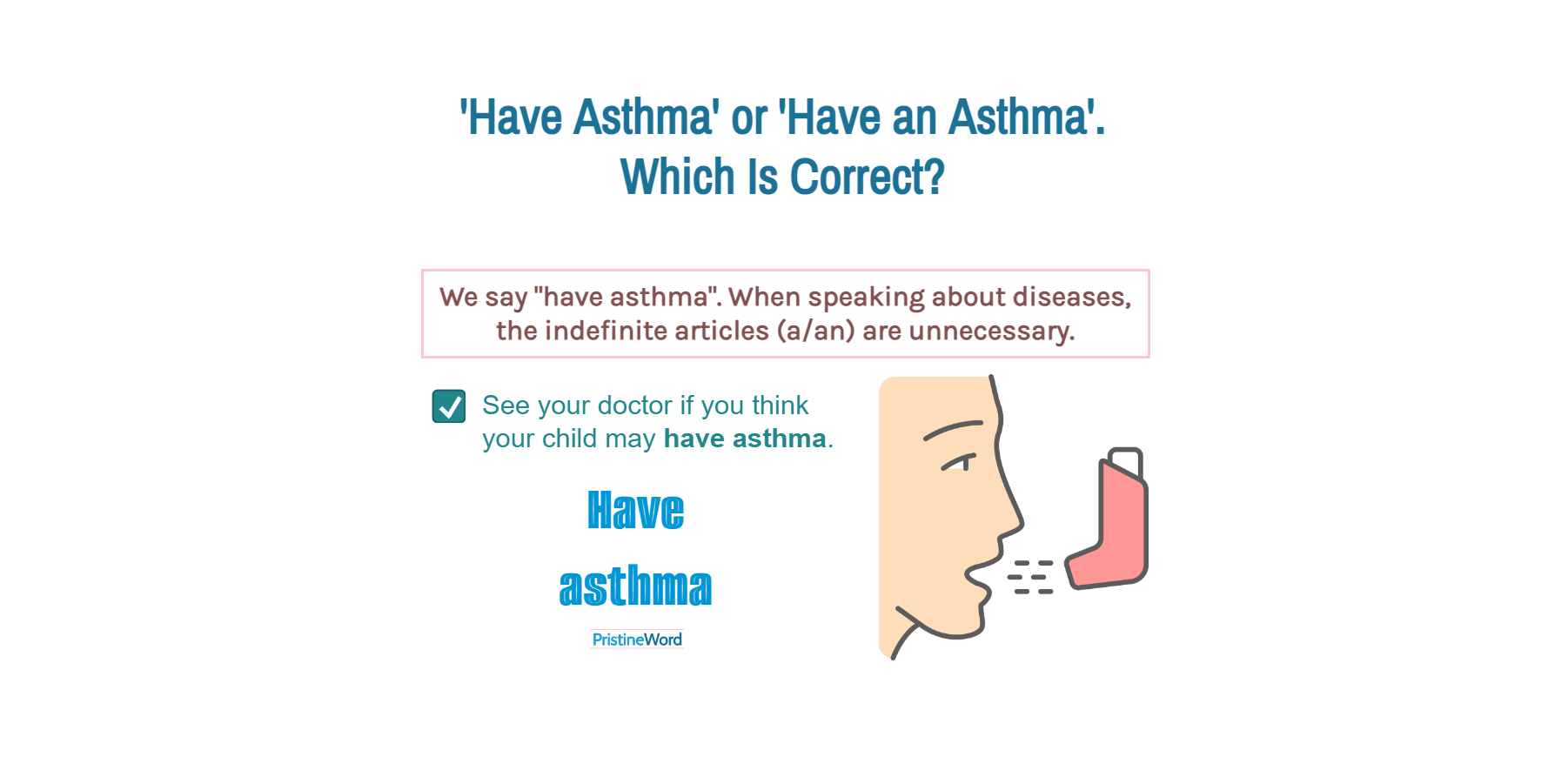 Have Asthma or Have an Asthma. Which Is Correct?