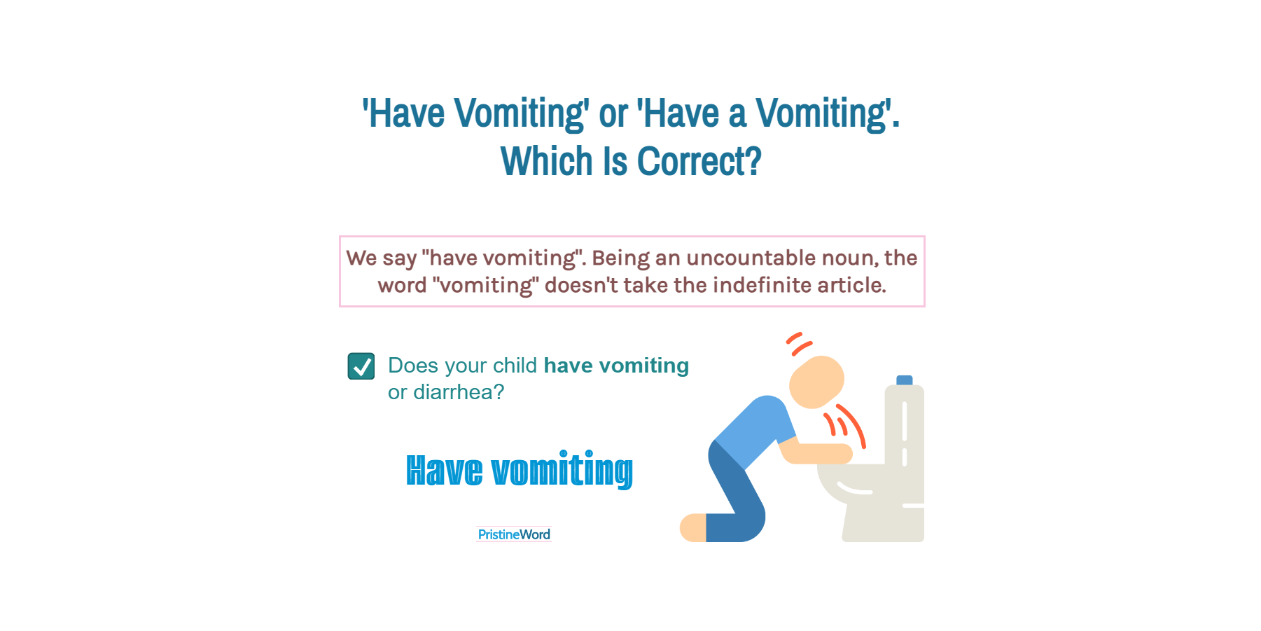 Have Vomiting or Have a Vomiting. Which Is Correct?