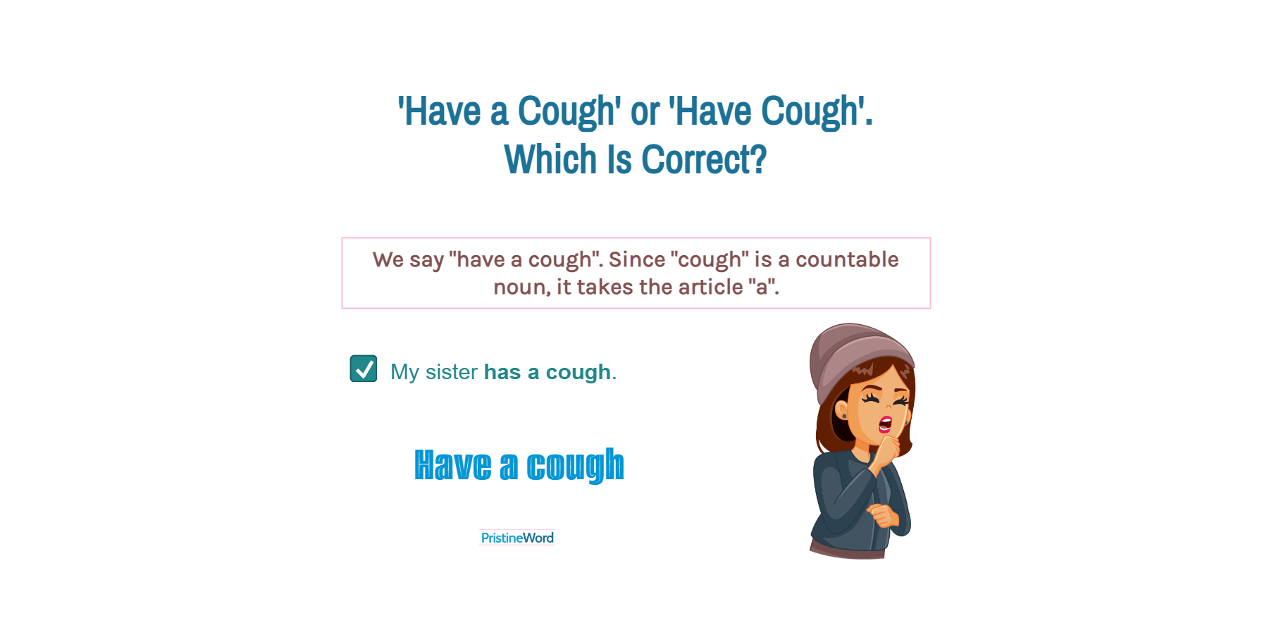 Have a Cough or Have Cough. Which Is Correct?
