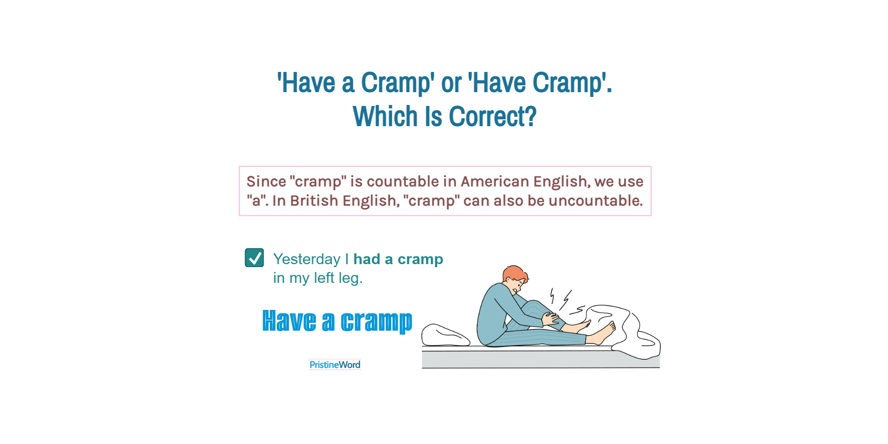Have a Cramp or Have Cramp. Which Is Correct?