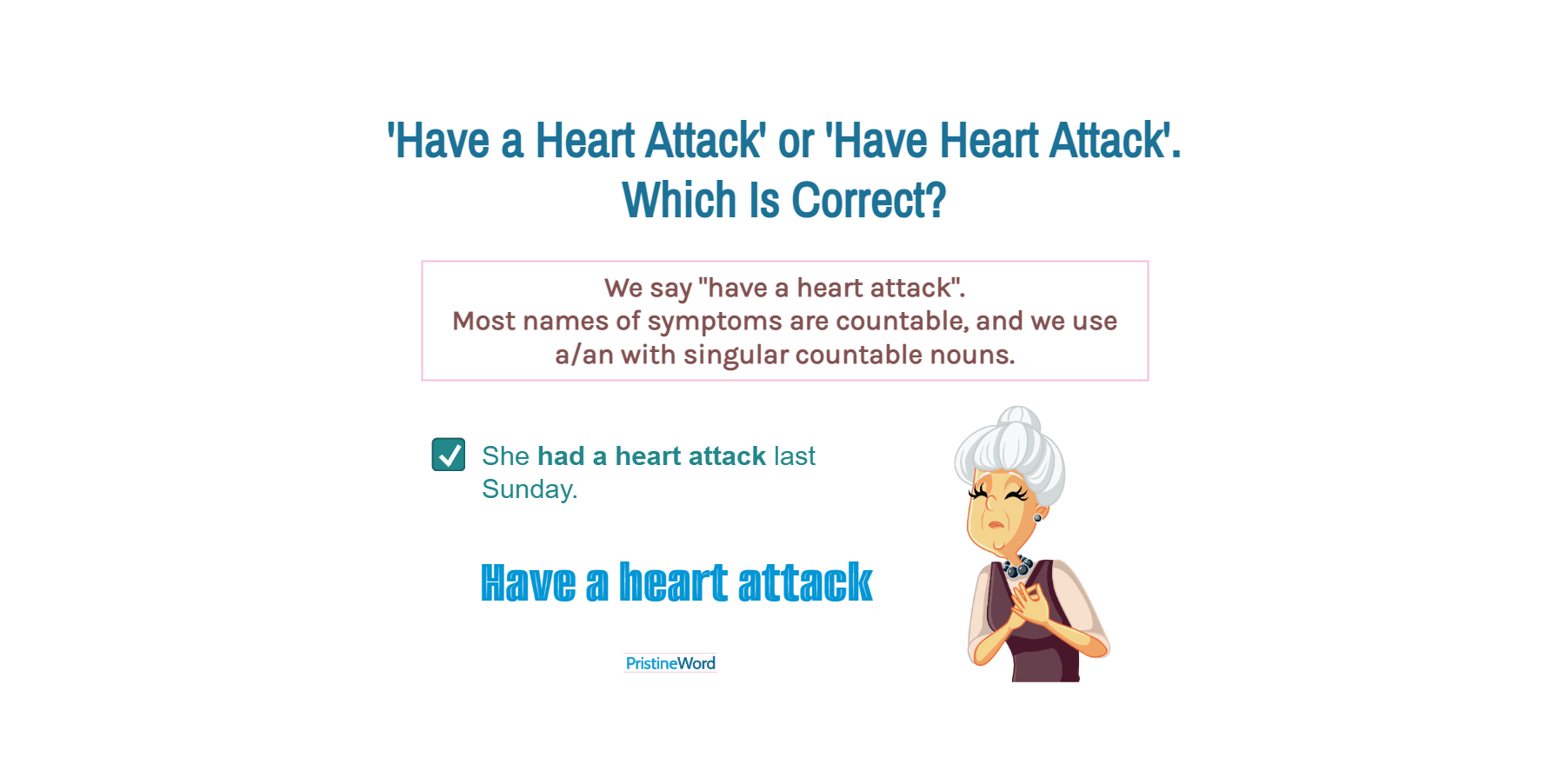 'Have a Heart Attack' or 'Have Heart Attack'. Which Is Correct?
