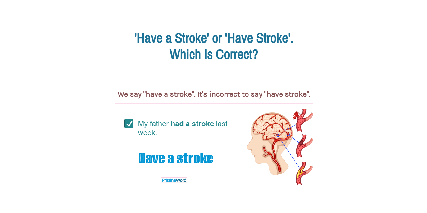 Have a Stroke or Have Stroke. Which Is Correct?