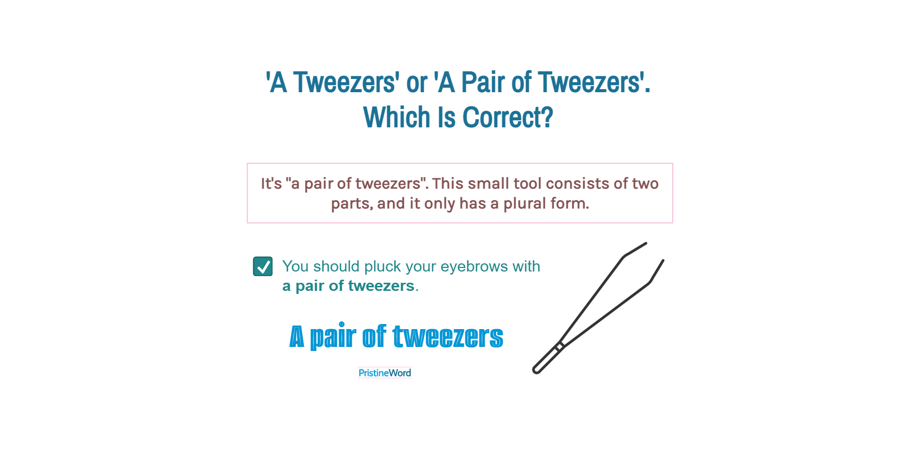 'A Tweezers' or 'A Pair of Tweezers'. Which Is Correct?