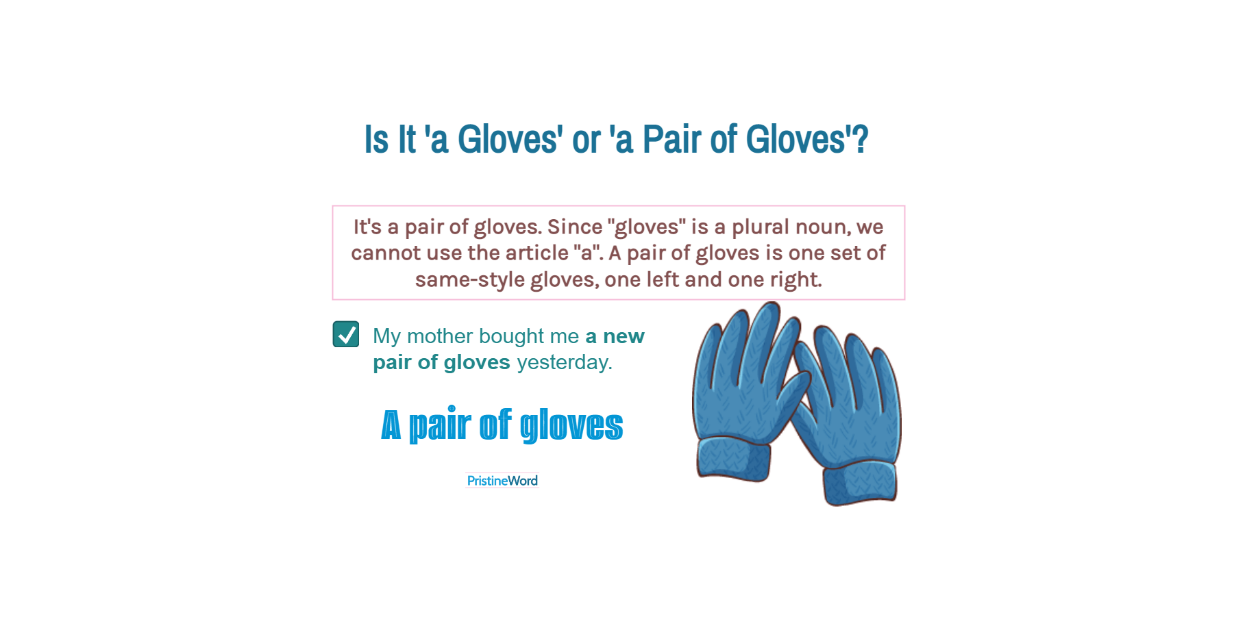 Is It ‘a Gloves’ or ‘a Pair of Gloves’?