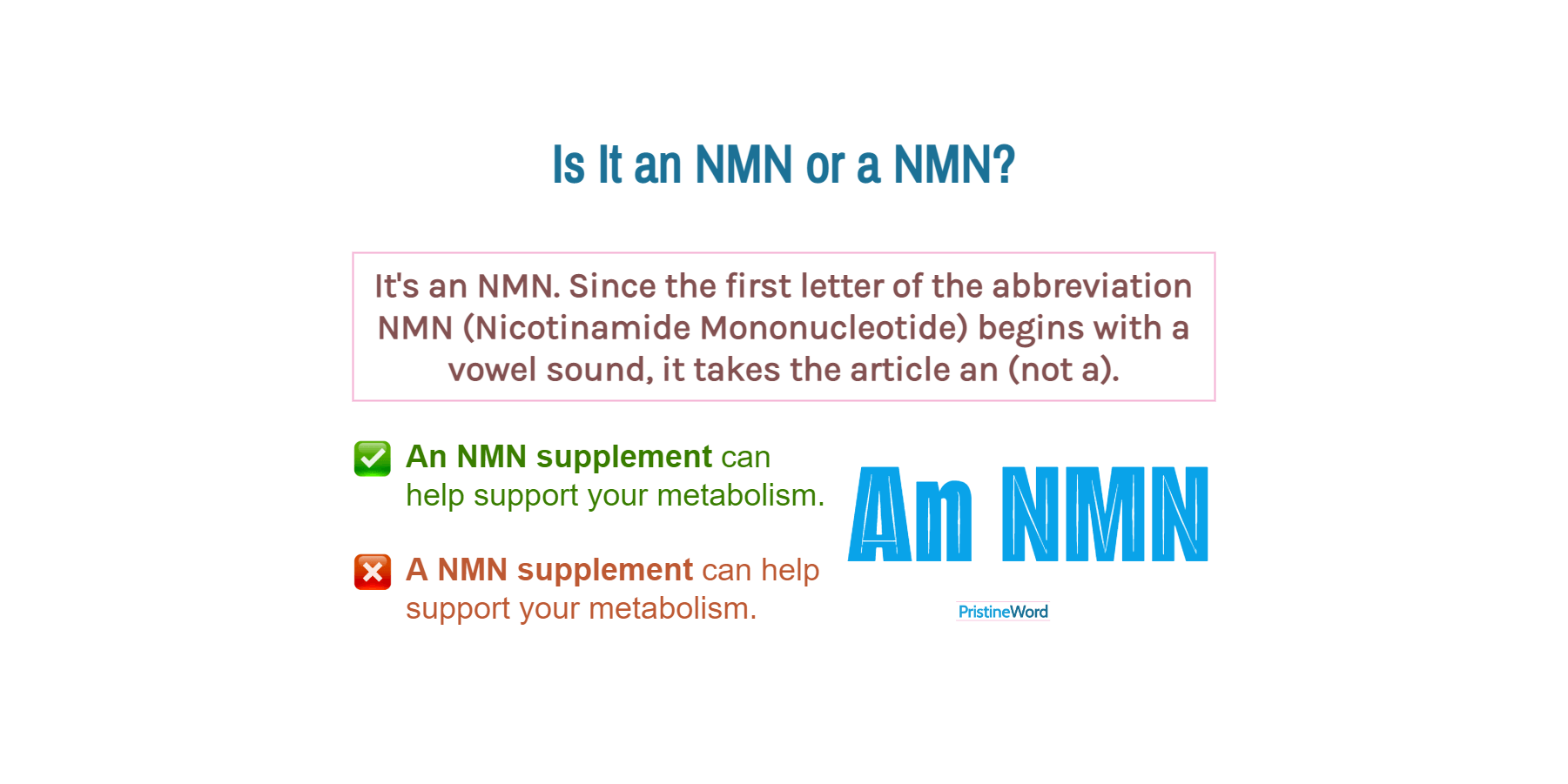 Is It an NMN or a NMN?