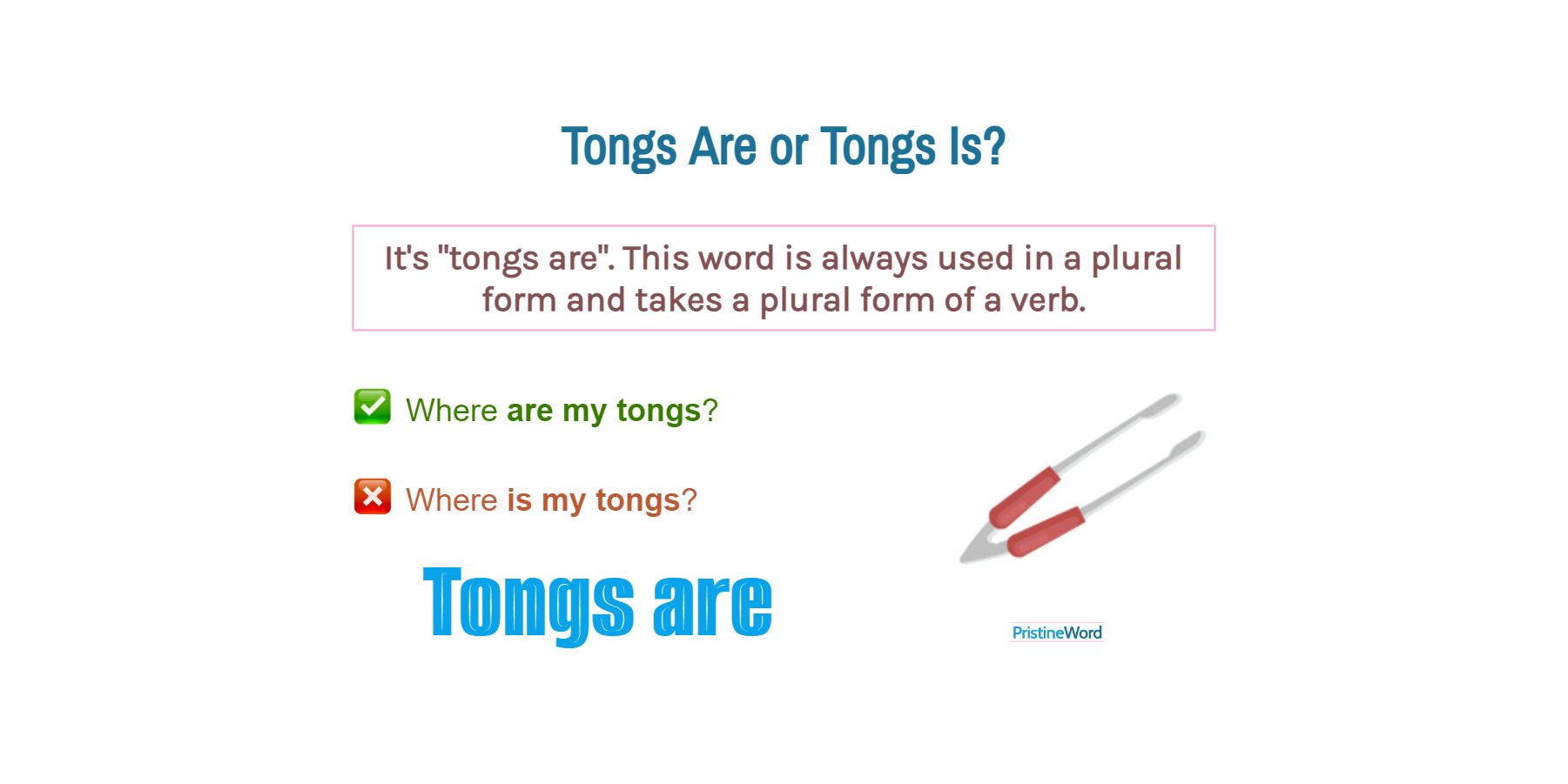 Tongs Are Or Tongs Is. Which Is Correct?
